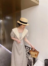 波点闺蜜款一长一短连衣裙，女装连衣裙，亿炫(5F)