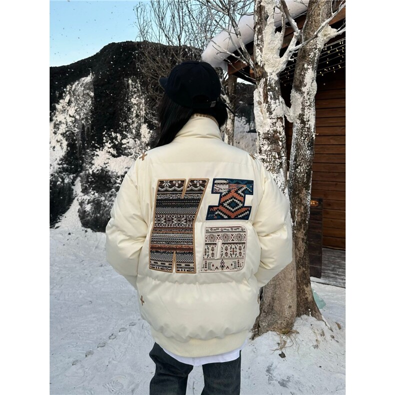 W10707-P88网图现货BUFU潮牌民族风棉服冬季情侣刺绣棉衣外套,男装民族服装,星座1608
