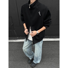 cleanfit开衫外套男款秋冬季美式灰色卫衣高级感立领棒球服夹克，男装夹克，星座506A