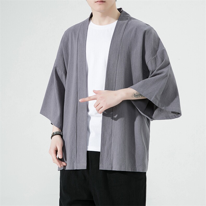 2023风春夏棉麻披风开衫男宽松防晒服小众风衣A203-666特p25,男装防晒衣,星座815（原A203）