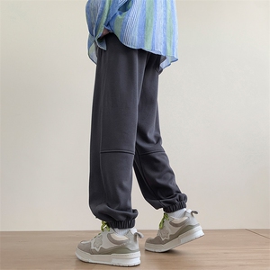 港风秋冬长裤本布织裤袋美式卫裤宽松休闲束脚卫裤K23305-P40控58图片