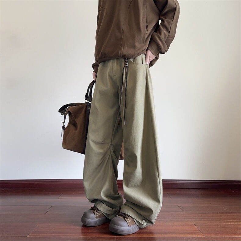抖音品质春季新款美式高街弯刀宽松休闲裤B315-K25618-P65控88,男装休闲裤,电商B315