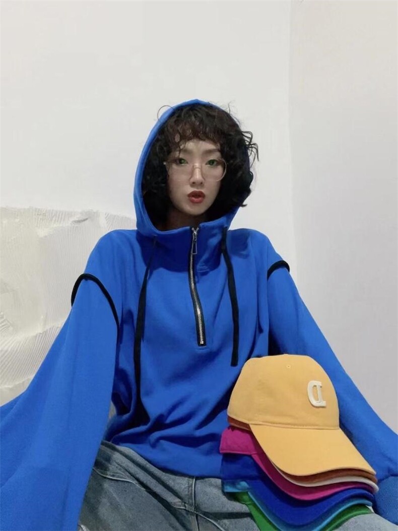 拼色卫衣，女装卫衣/绒衫，一颗柠檬