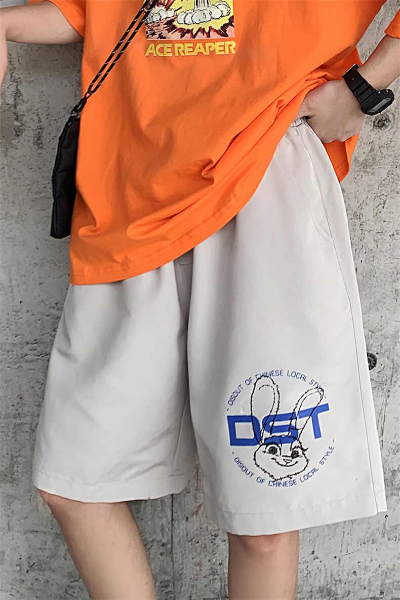 【】A003-HK7181-P35夏装新款兔八哥运动短裤女模1,男装休闲裤,电商A003
