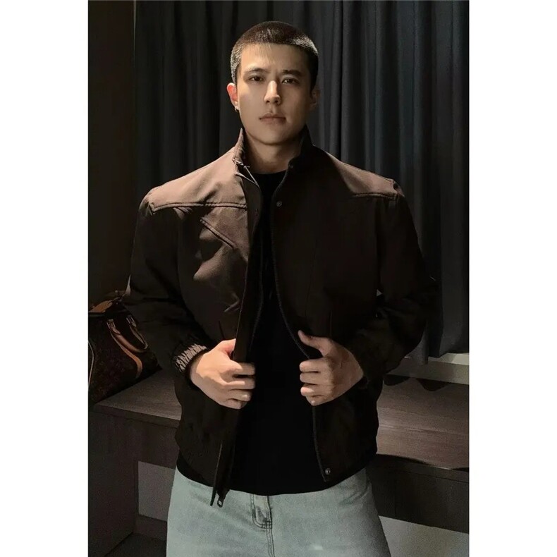 JK722-尺码M-3XL-P65-X138-秋季立领骑兵夹克显宽硬汉风夹克外套,男装夹克,星座1811B