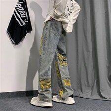 B221新景数据好2023秋装美式ins高街小众牛仔裤LK22039-P65控88，男装牛仔裤，电商B221