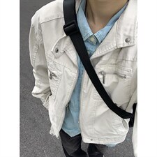 26春装高品质老钱风立领夹克外套男女美式潮牌拉链工装风宽松上衣，男装夹克，电商A486