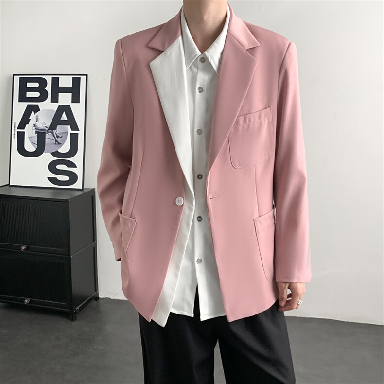 2026春装晚会年会舞台装男演出服西装粉色套装歌手夜店歌手外套,男装西服套装,星座909