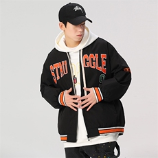 秋冬款棒球服外套男潮牌潮流字母刺绣情侣学生夹克22103-P70控118，男装夹克，星座717