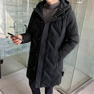 冬季羽绒服男士中长款连帽外套潮流韩版加厚大衣DS275T图片