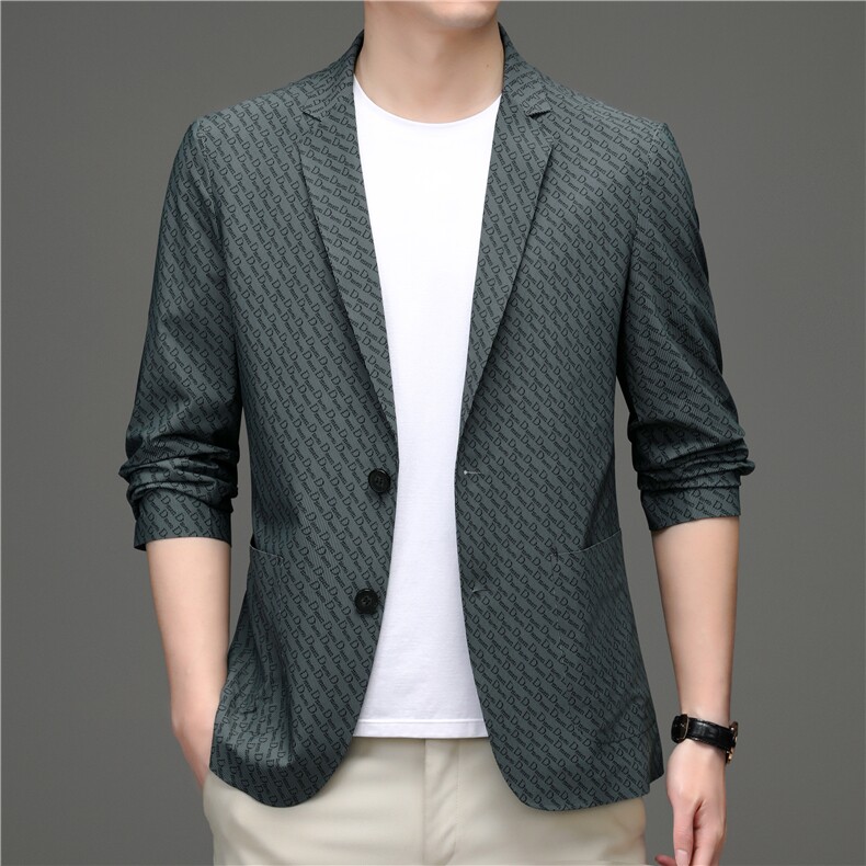 2023春季新款男士商务全无痕西服外套男装中青年长袖小西装便服图片