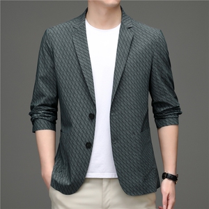 2023春季新款男士商务全无痕西服外套男装中青年长袖小西装便服图片