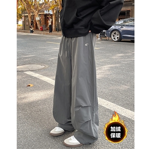 K858-加绒P65常规P45  男宽松直筒休闲裤加绒加厚百搭休闲阔腿裤图片