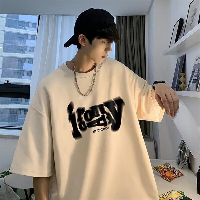 2025美式潮牌嘻哈短袖夏季纯棉字母宽松T恤半袖B1498-P28网图，女装T恤，电商B245