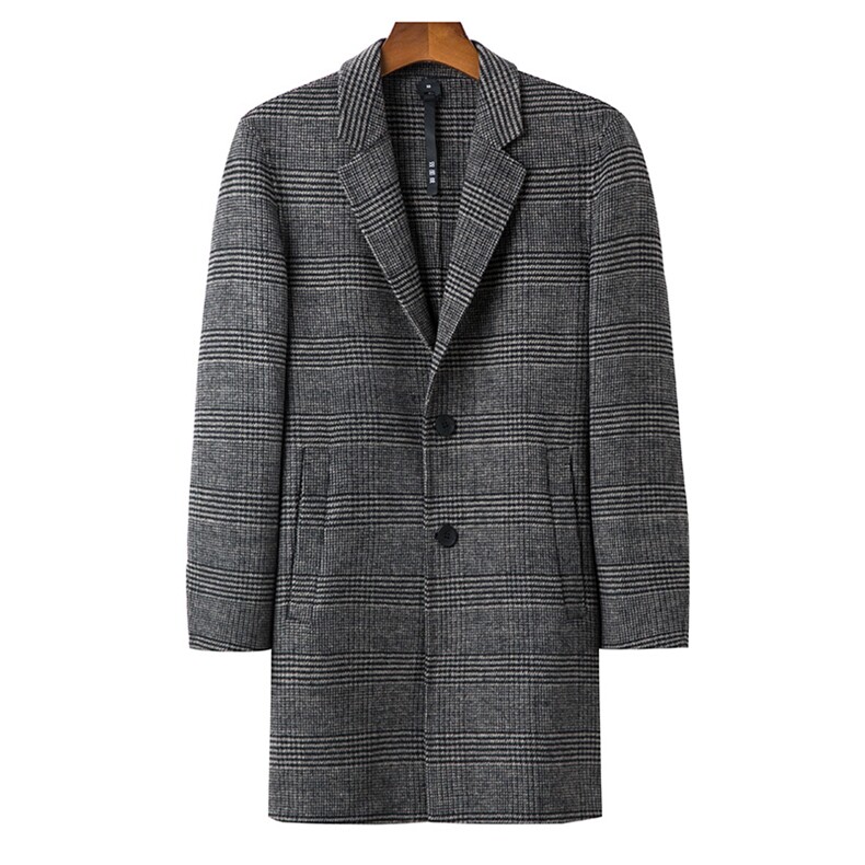 羊毛双面呢子休闲大衣男西装领上衣中青年男简约外套ASD9018-P410，男装毛呢大衣，电商B212（原钱塘6029）