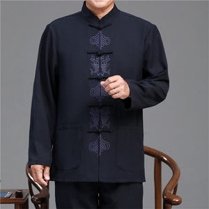 2022唐装男中老年太极服春秋风节日过寿汉服套装YD2112A-P125图片