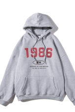 白底新款秋冬时尚百搭宽松字母印花圆领连帽卫衣W254P35控58，男装卫衣，电商A247-1