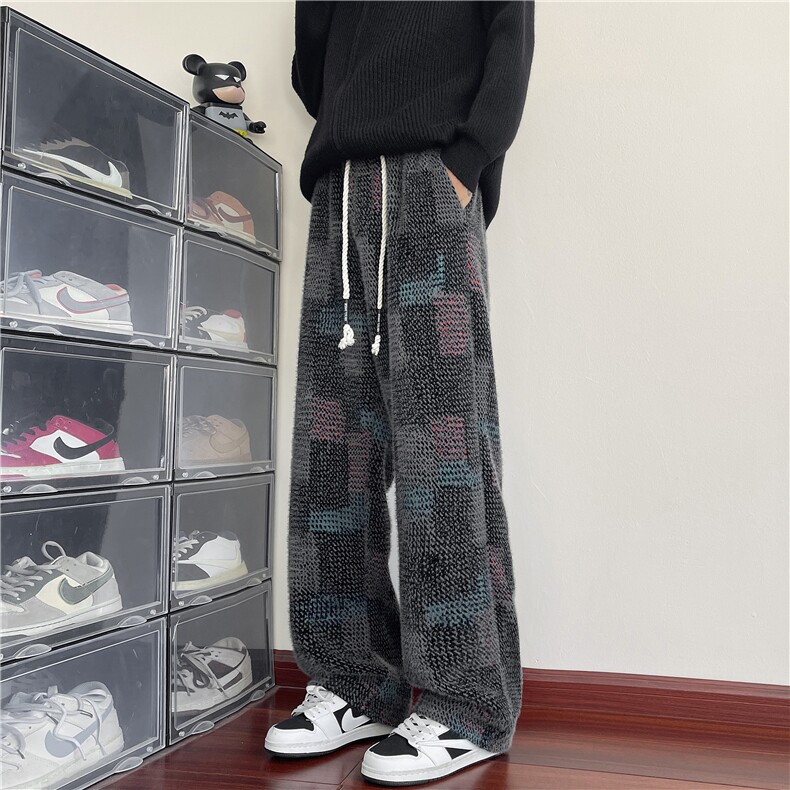 YK86128-P5578.3%聚酯纤维21.7%锦纶美式复古七彩色条纹裤子男,男装休闲裤,电商A086-1