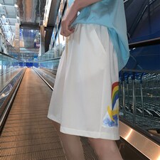 冰丝短裤男士大码宽松休闲五分裤男运动中裤港风8007-P20，男装休闲裤，电商A059