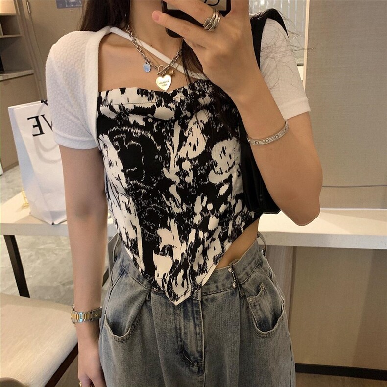 假两件抹胸t，胸罩，XTZ style