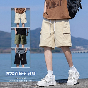 【现货】夏季新款薄款冰丝凉感五分裤男宽松休闲松紧腰5305-P38图片