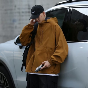 百搭气质纯色连帽(不可脱卸)标准男潮新款拉链潮流秋季W4655-P46图片
