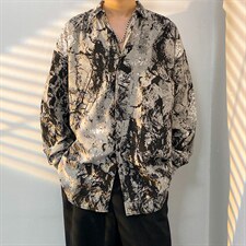 2025秋季长袖衬衫男青少年渐变迷彩衬衫百搭痞帅衬衣CS2317-P35，男装衬衫，电商A062