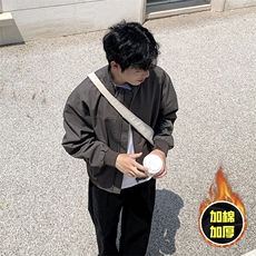 现货秋冬季美拉德立领飞行立领夹克boxy廓形棉衣高街加厚加棉外套，男装夹克，电商A486-1
