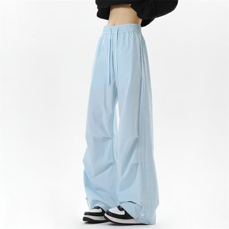 痞帅户外冲锋直筒裤设计感小众皱褶侧条纹休闲工装裤MKK78P36，男装工装外套，星座1013-5