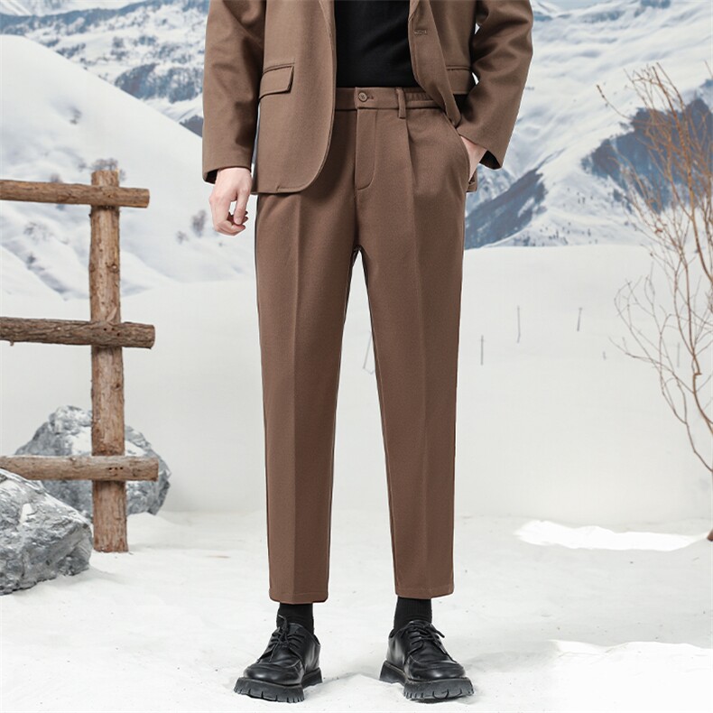 毛呢西裤男秋冬新款韩版宽松休闲九分裤CY86-特P48(79），男装西裤，星座214-5