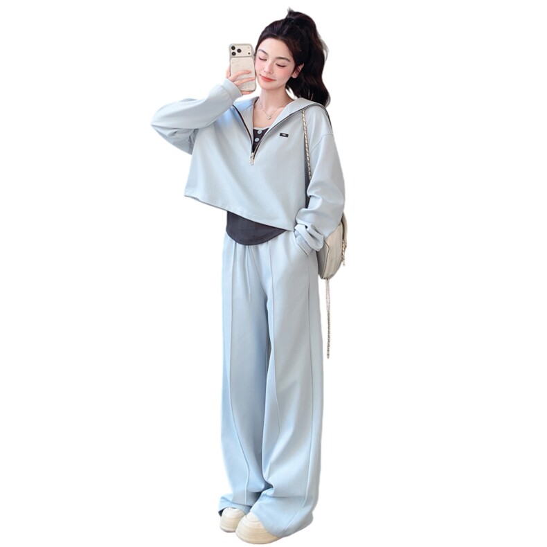 新品~休闲套装打底背心卫衣阔腿裤三件套28639-P169-K278,女装套装/套裙,2B076
