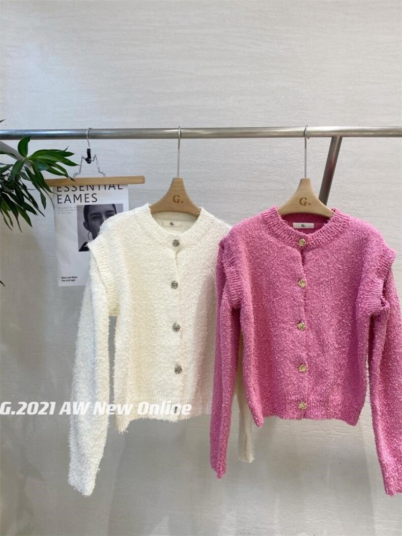 新款韩版颗粒毛巾面料针织开衫均码现货，其它，G