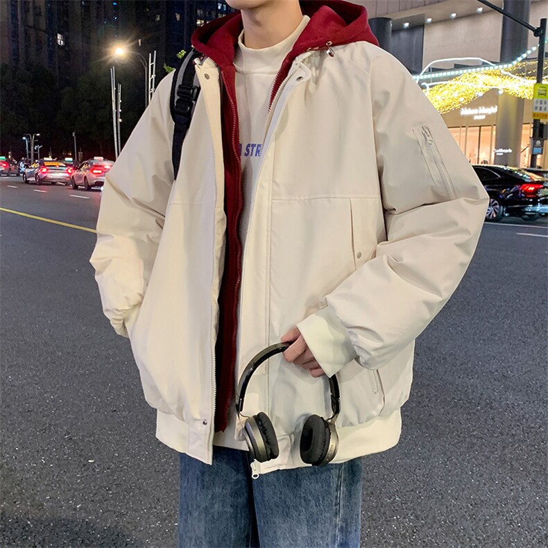 美式假两件棉服外套男2026秋冬校园风宽松棉衣夹克A436-2583-P95,男装夹克,电商A436