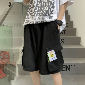 2026夏宽松潮牌男五分裤短裤工装立体大口袋 DK999/P40 黑图片