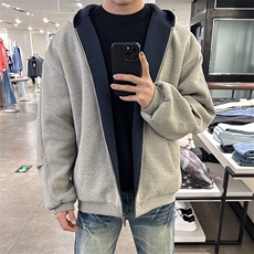 抖音得物高品质二开25秋冬美式重磅宽松结构双面连帽卫衣外套W68，男装卫衣，电商A486