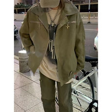 【有货】DW80-P65飞行夹克男2025春秋新款美式复古翻领棒球服外套，男装夹克，星座603-2