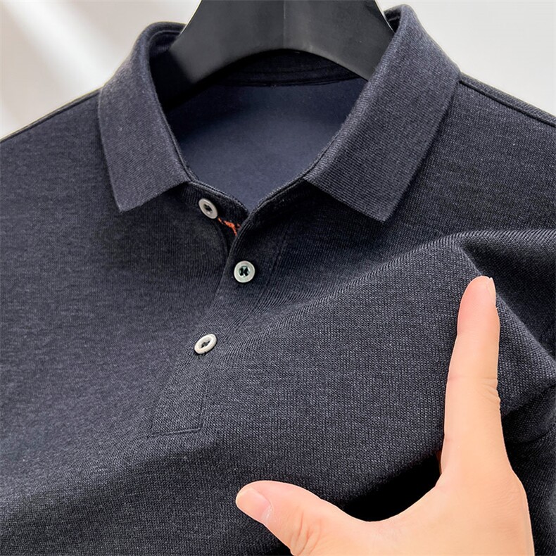 F86031精品男士翻领体恤含羊绒和，男装T恤，钱塘207-1