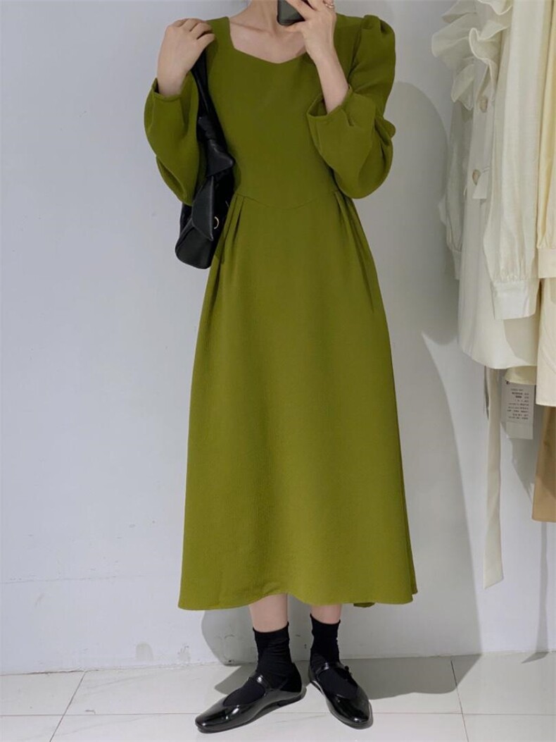 收腰连衣裙，女装连衣裙，驿谷