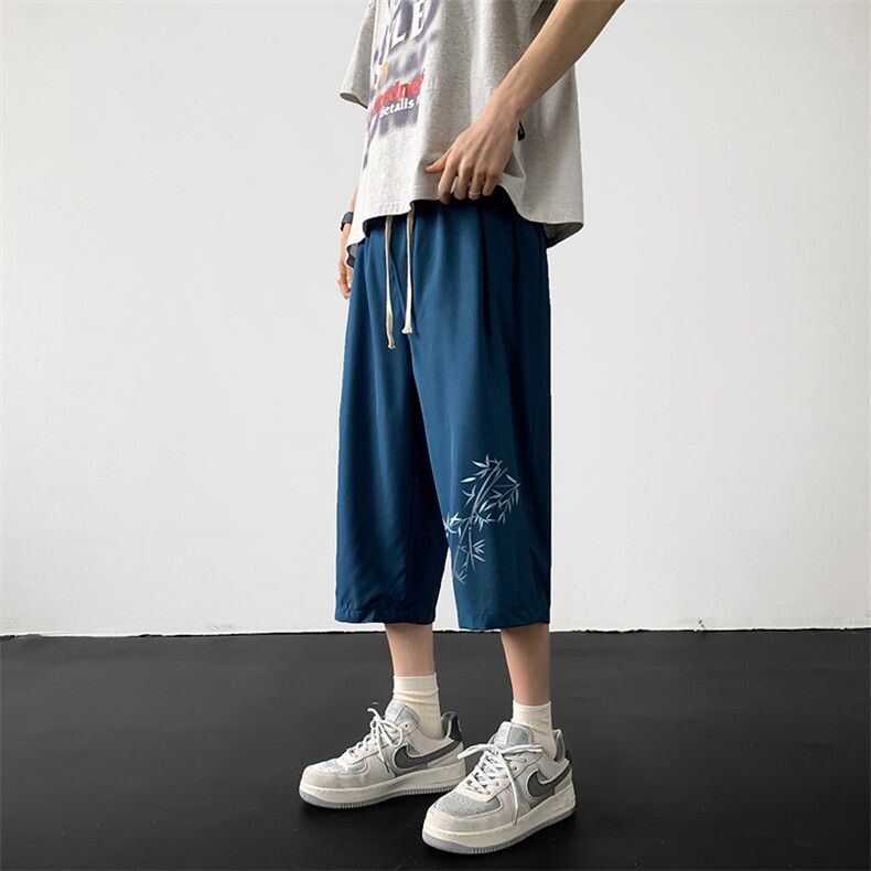 冰丝七分裤男大码速干短裤男五分裤黑地板风格QK72393-P25,男装休闲裤,电商A040