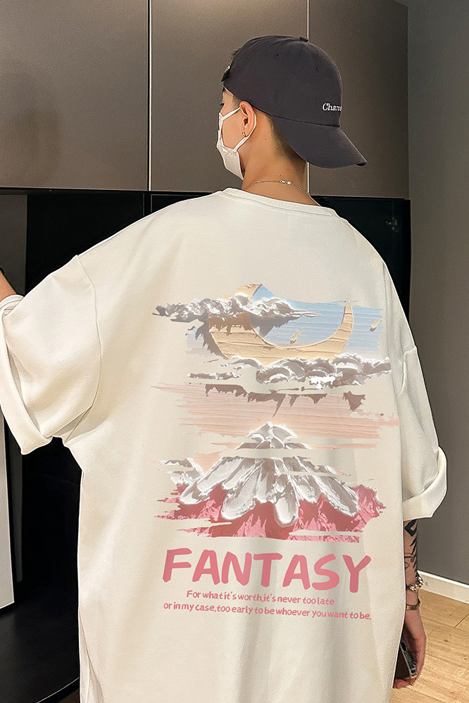 港风23新款夏季时尚复古百搭宽松字母印花短袖T恤T6091P25控38,男装T恤,电商A268A