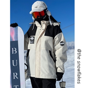 冬款单板双板连帽男女防水防风加绒加厚运动滑雪服外套M35-P125图片