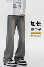 加长版裤子男高个子美式高街188cm110牛仔裤KZ010P58加绒68控78，男装牛仔裤，电商B312