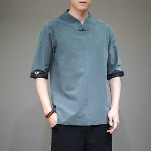 2021夏季中国风男装大码短袖复古中式唐装棉麻t恤6008-1/T061/P50图片 2021夏季中国风男装大码短袖复古中式唐装棉麻t恤6008-1/T061/P50图片