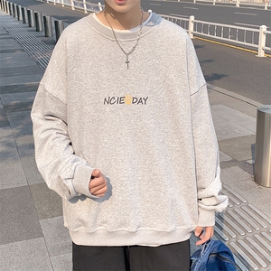 S6090-P35 加绒P40春季圆领卫衣男大码韩版宽松长袖外套男图片