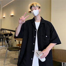 衬衫男短袖韩版潮流痞子帅气百搭宽松2024秋夏ins外套CY866-P32，男装衬衫，星座412-3