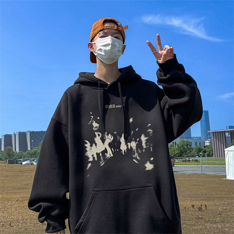 抖音得物供货可提供视频春装重磅美式宽松连帽卫衣DL2452,男装卫衣,电商A486-1