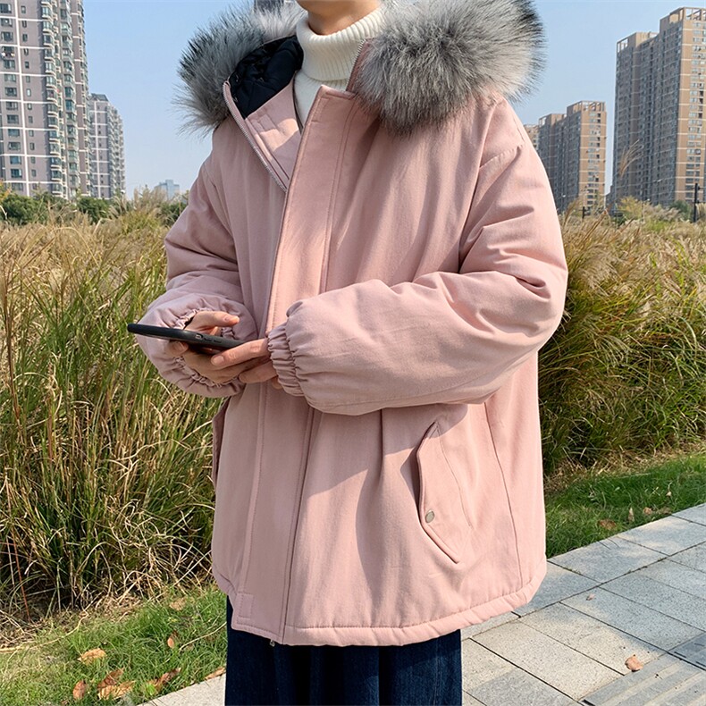 MM48001-P130冬季大毛领棉衣男士大码加厚棉袄男棉服,男装棉衣,电商A040