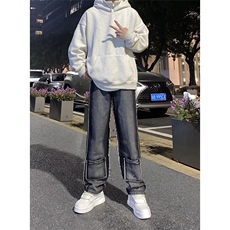 博主图牛仔裤男秋冬微喇叭cleanfit裤子-KZA40-P60，男装牛仔裤，星座1007（原301D）