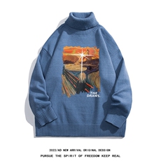白底新款秋季时尚百搭宽松字母印花加绒加厚毛衣M949P50控68，男装针织衫/毛衣，电商A247-1