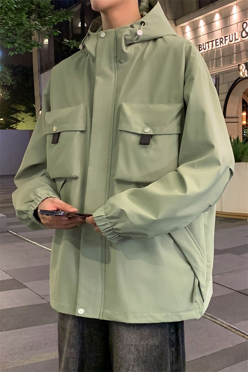 休闲拉链夹克情侣冲锋衣防风衣连帽外套JK451p75,男装夹克,电商D315